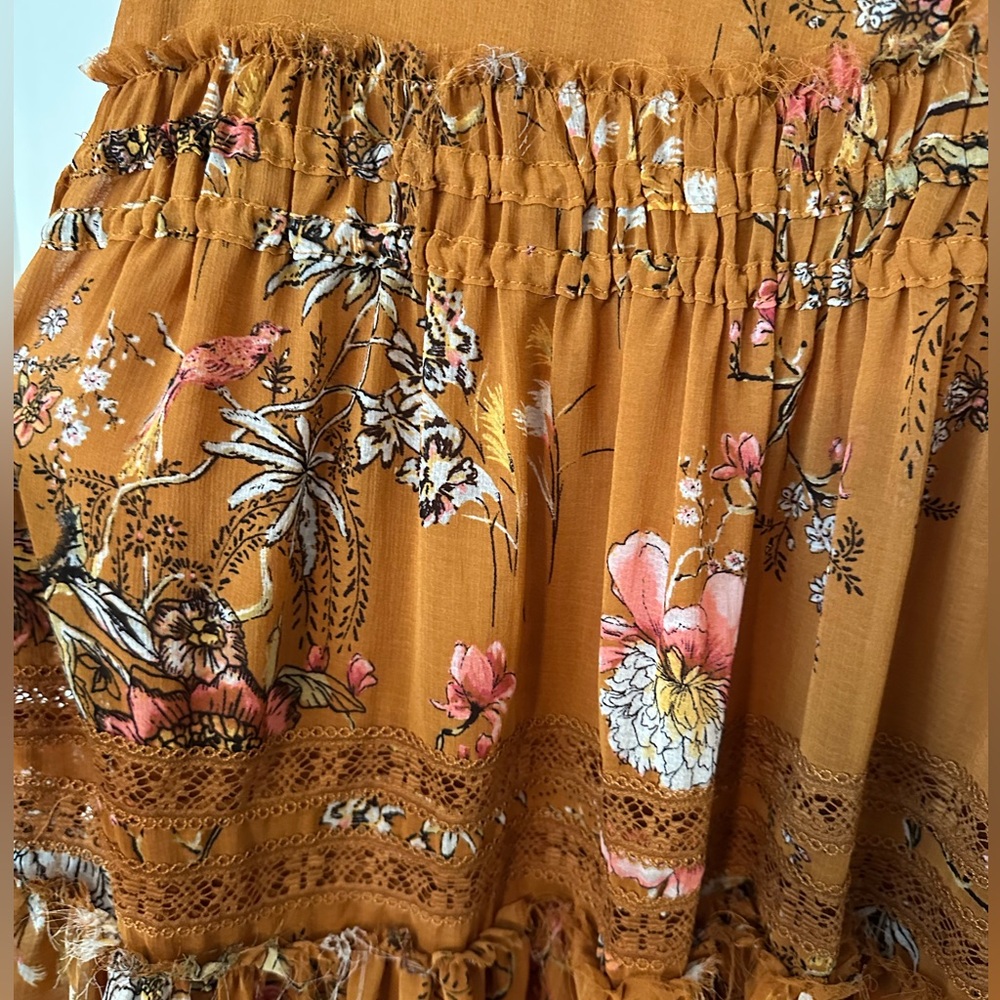 Free People Cherry Blossom Long Sleeve Mini Dress in Topaz Combo - Picture 4 of 8